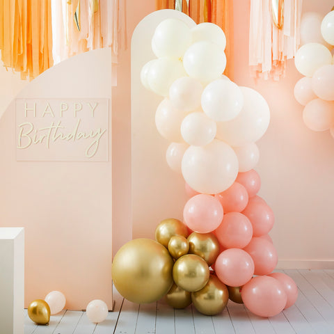 Ballonnenboog | Roze, Goud, Wit | 75 stuks