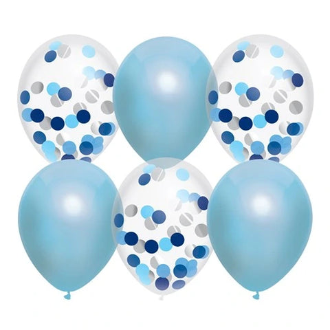 blauwe confetti ballonnen