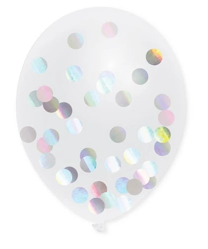 Confetti Ballonen Zilver | 5 stuks